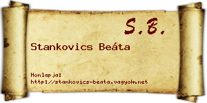 Stankovics Beáta névjegykártya